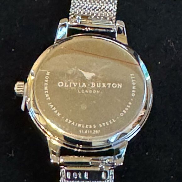 New with tag Olivia Burton Ombre Glitter Dial Silver Mesh Strap Women S Watch - Picture 4 of 6